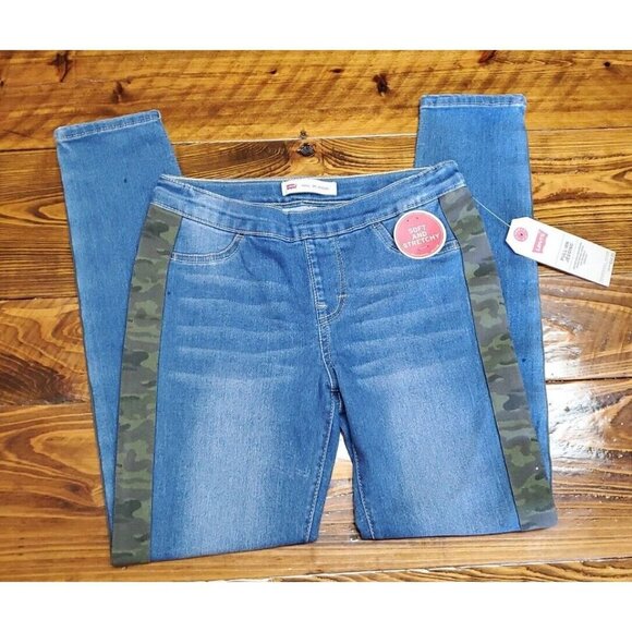 Levis Pull - On Jegging Girl size 10 reg with Camouflage strips on leg - Picture 2 of 10